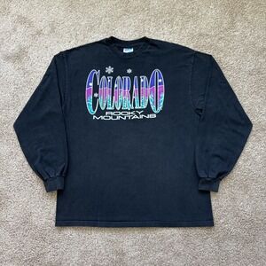 Vintage 90s Colorado Rocky Mountains Snow Single Stitch T Shirt XL